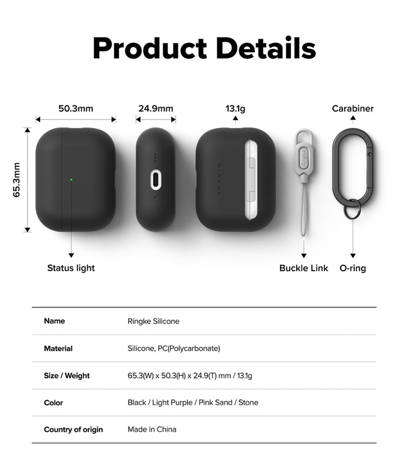 Vỏ ốp cho AirPods Pro 3 RINGKE Silicone - Hàng Chính Hãng