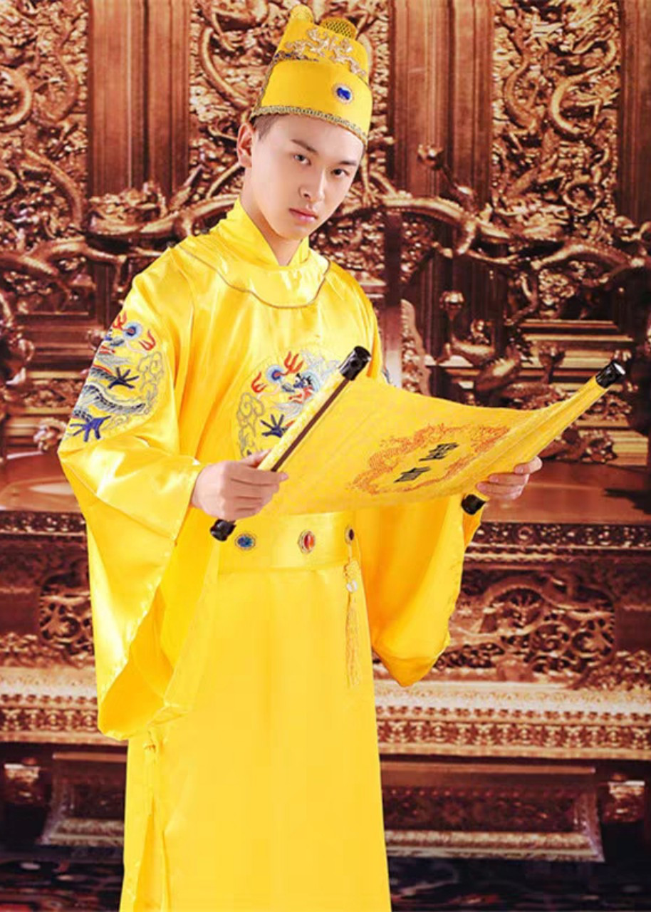 Trang Phục Vua Chúa Hoàng Thượng Hoàng Đế Bộ Quần Áo Vua Chúa Long Bào Hoàng Bào Thêu Hình Rồng Đẹp Mắt