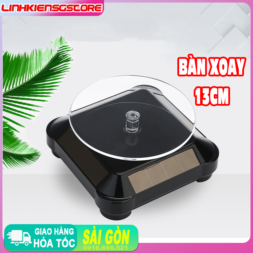 Bàn Xoay Trưng Bày Trang Sức , Sản Phẩm Size 13cm Có Đèn LED Xoay 360 Độ Chất Liệu ABS Cao Cấp