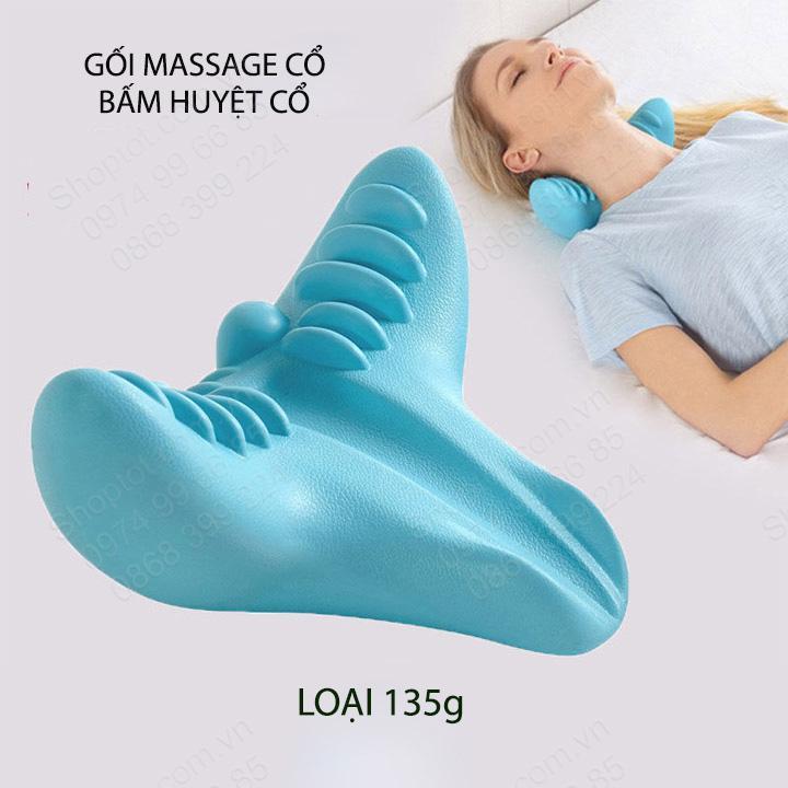 Gối massage kiêm bấm huyệt, nắn chỉnh cổ vai gáy, làm bằng nhựa mềm êm