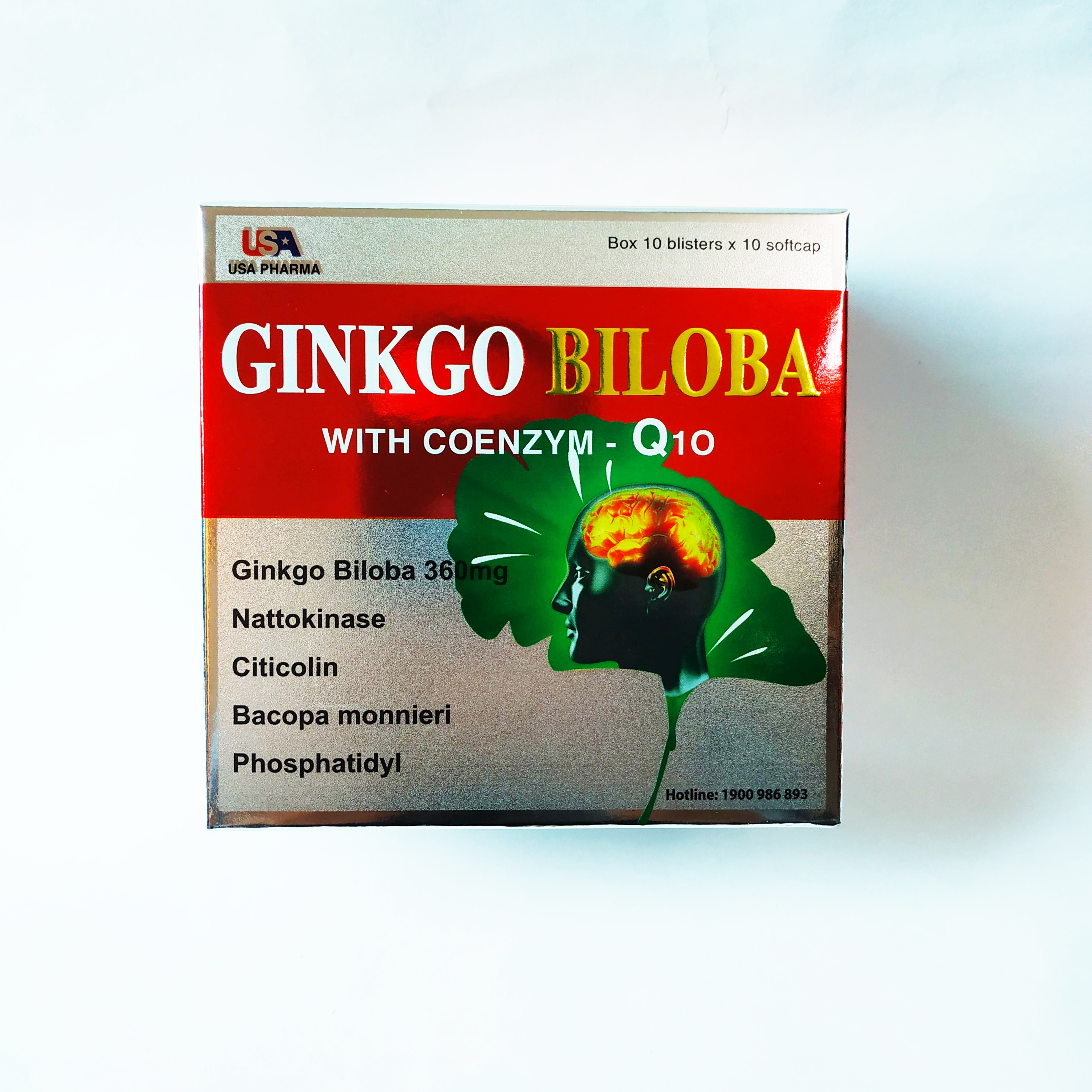 Hoạt Hoạt Huyết Dưỡng Não Ginkgo Biloba With Coenzym Q10 - Giúp Ngăn Ngừa Tai Biến Mạch Máu Não - Hết Rồi Loạn Tiền Đình - Giúp Ổn Định Huyết Áp - Dùng Được Cho Người Huyết Áp Cao Và Thấp - 1 Hộp 100 Viên