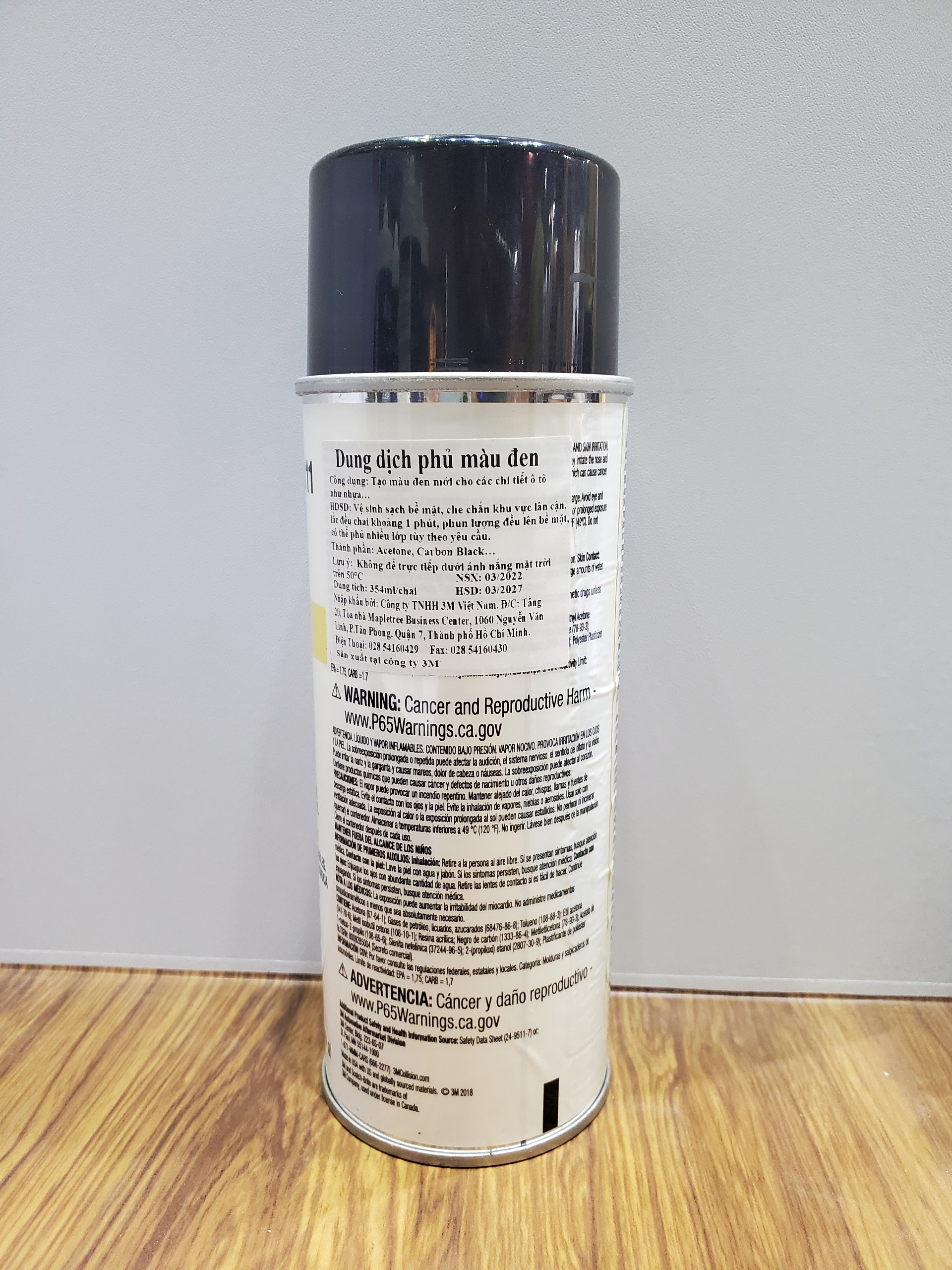 Phục hồi làm mới nhựa, kim loại màu đen 3M 3811 Mar-Hyde Black Satin dạng bình xịt -354ml