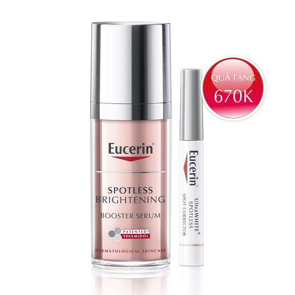 Combo Giảm Thâm Nám &amp; Dưỡng Trắng Eucerin Spotless Brightening Booster Serum 30ml &amp; UltraWhite Spotless Corrector 5ml