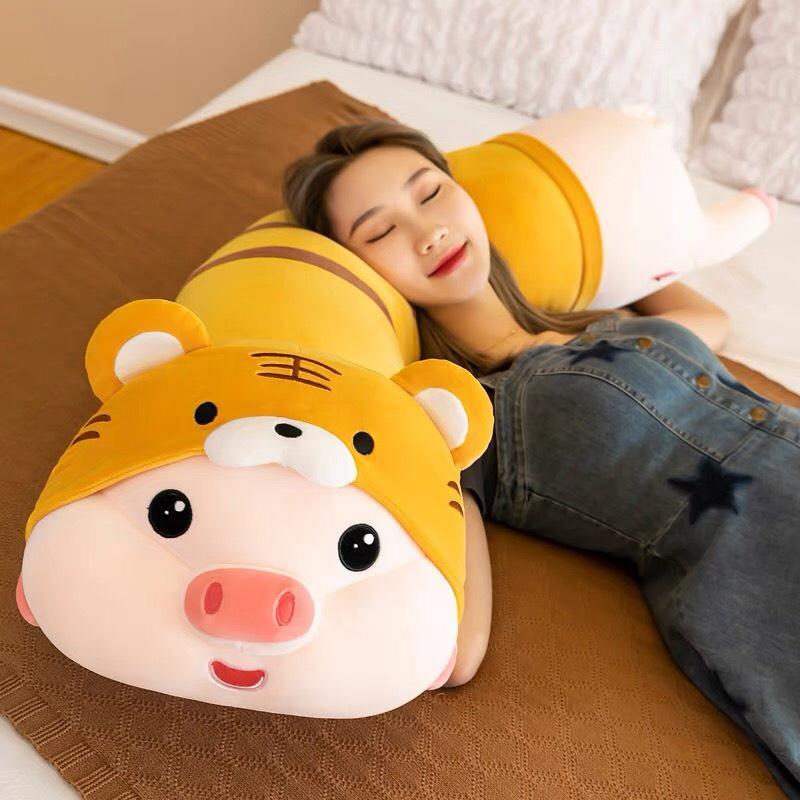 Gối bông ôm dài Heo hổ chất miniso mềm mịn, êm ái