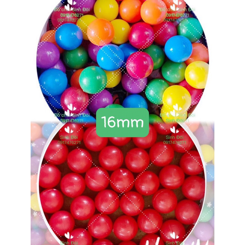 50 viên bi nhựa 16mm màu đỏ nguyên khối - phụ kiện bi các trò chơi