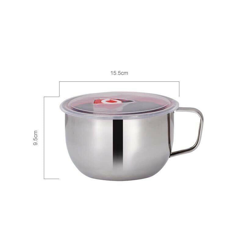 Ca đựng cháo, mỳ phở giữ nhiệt chống tràn bằng INOX 15cm