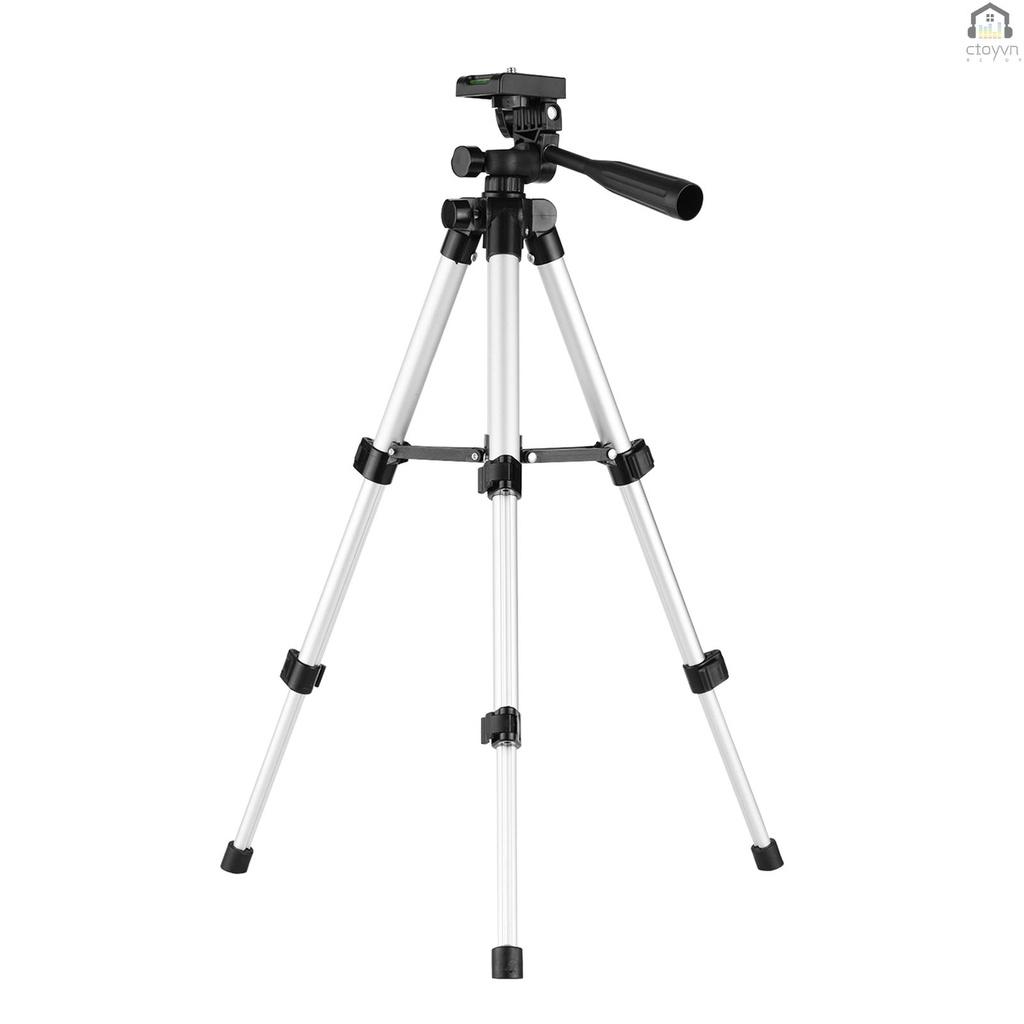 Giá đỡ ba chân để bàn mini bằng hợp kim nhôm có ốc vít điều chỉnh chiều cao 21cm-65cm kèm túi đựng cho điện thoại