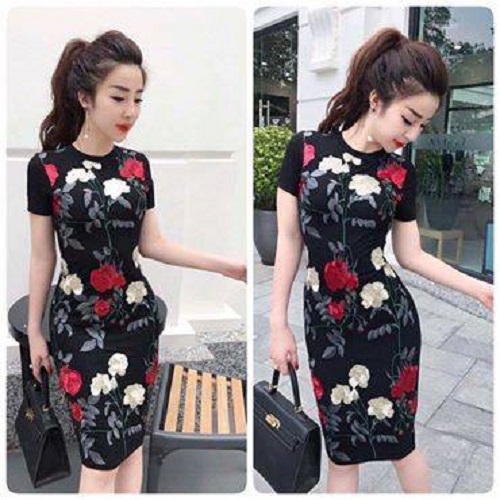 ĐẦM BODY THÊU HOA VI TÍNH SIÊU XINH - D103210