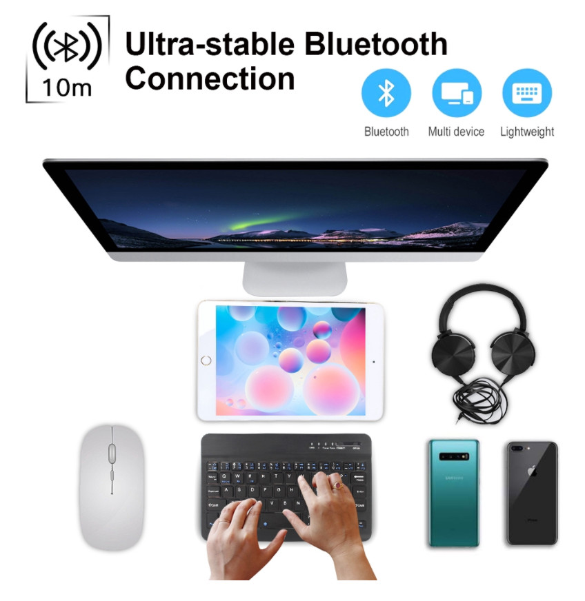 Bàn Phím Không Dây Bluetooth Dùng Được Cho Các Dòng Điện Thoại | Máy Tính Bản | PC IOS Android Windows