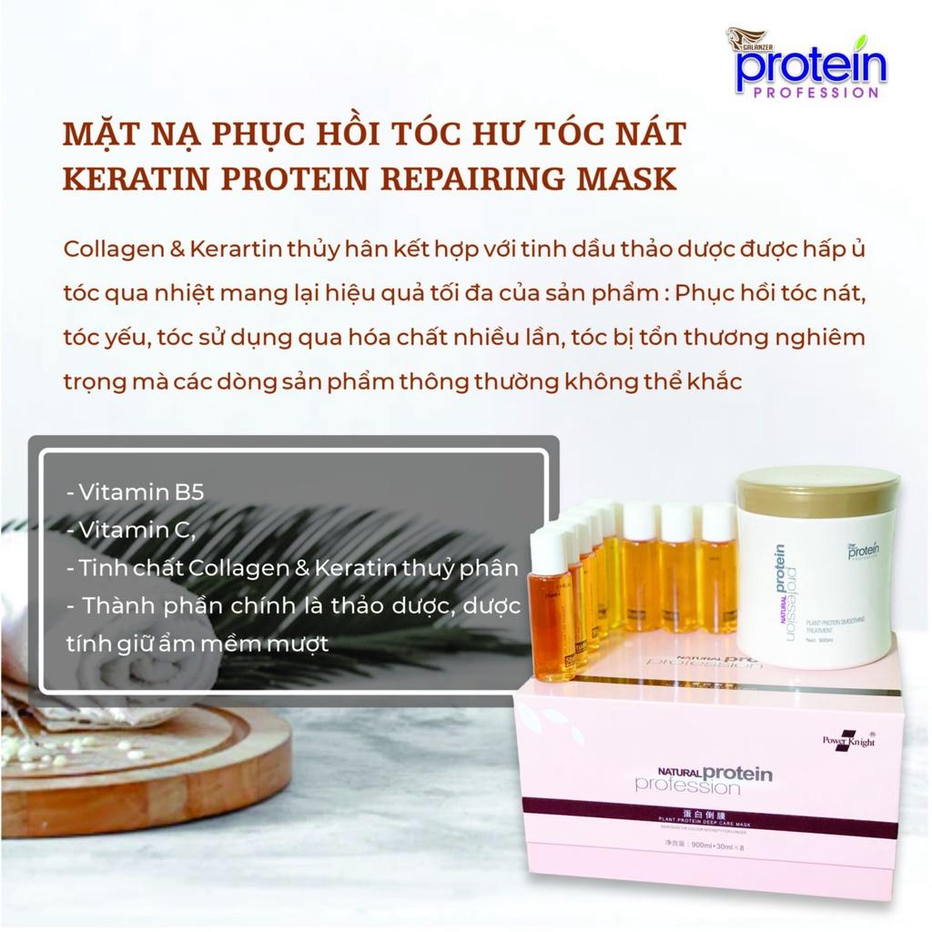 Dầu Hấp Ủ Tóc Phục Hồi Siêu Mượt Galanzer Protein Thảo Dược Dành CHo Tóc Khô Xơ Hư Tổn Nặng + Gội xả gói Karseell 15ml