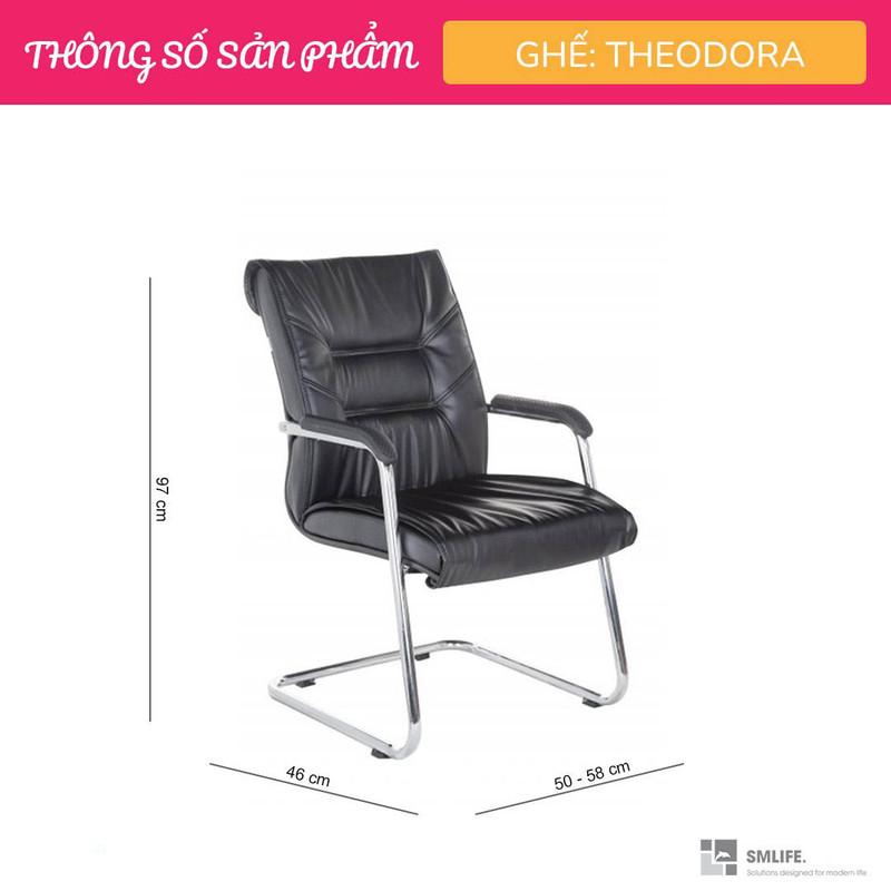 Ghế văn phòng chân quỳ inox bọc da SMLIFE Theodora