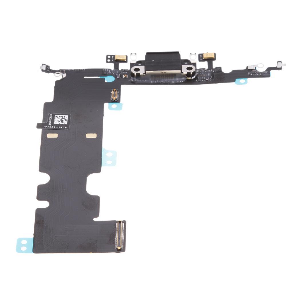Charging Port Dock Connector Flex Cable with Headphone Jack Microphone Replacment Assembly for Apple iPhone 8 Plus Black/White