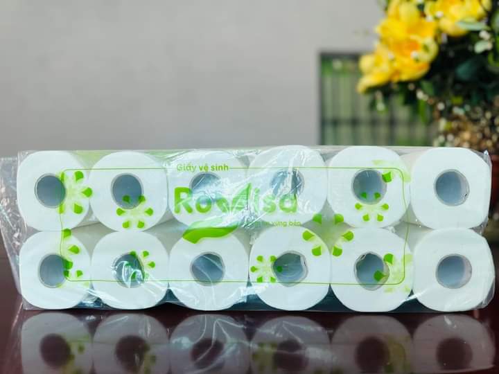 ComBo 2 bịch 20 cuộn 2KG giấy vệ sinh có lõi 4 lớp mềm mịn, siêu dai cao cấp ROVISA