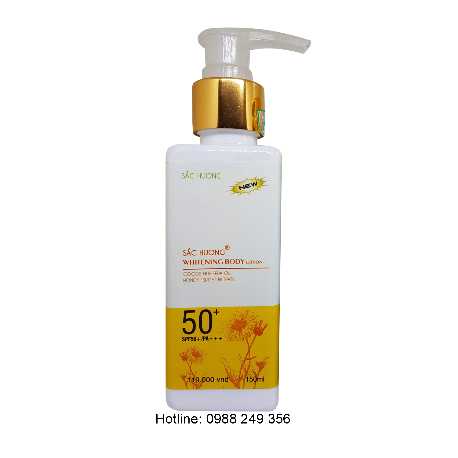 KEM SẮC HƯƠNG DƯỠNG TRẮNG DA TOÀN THÂN GIÚP CHỐNG NẮNG LÀM TRẮNG DA NHANH SPF50+ 150ML