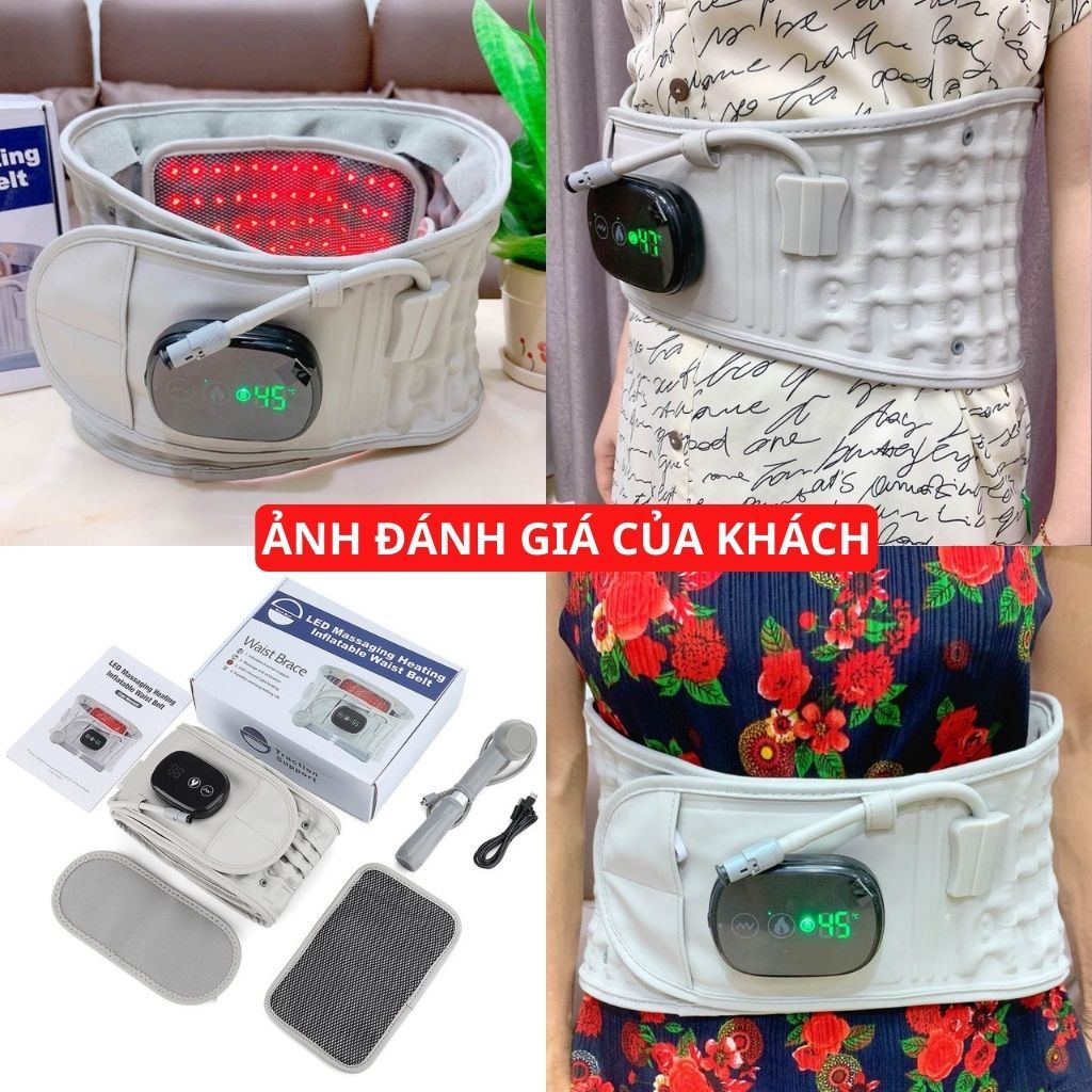Đai lưng cột sống thoát vị đĩa đệm cao cấp, Đai hơi kéo giãn cột sống định hình bảo vệ cột sống lưng chườm nóng hồng ngoại giảm đau thắt lưng hiệu quả - Hàng chính hãng