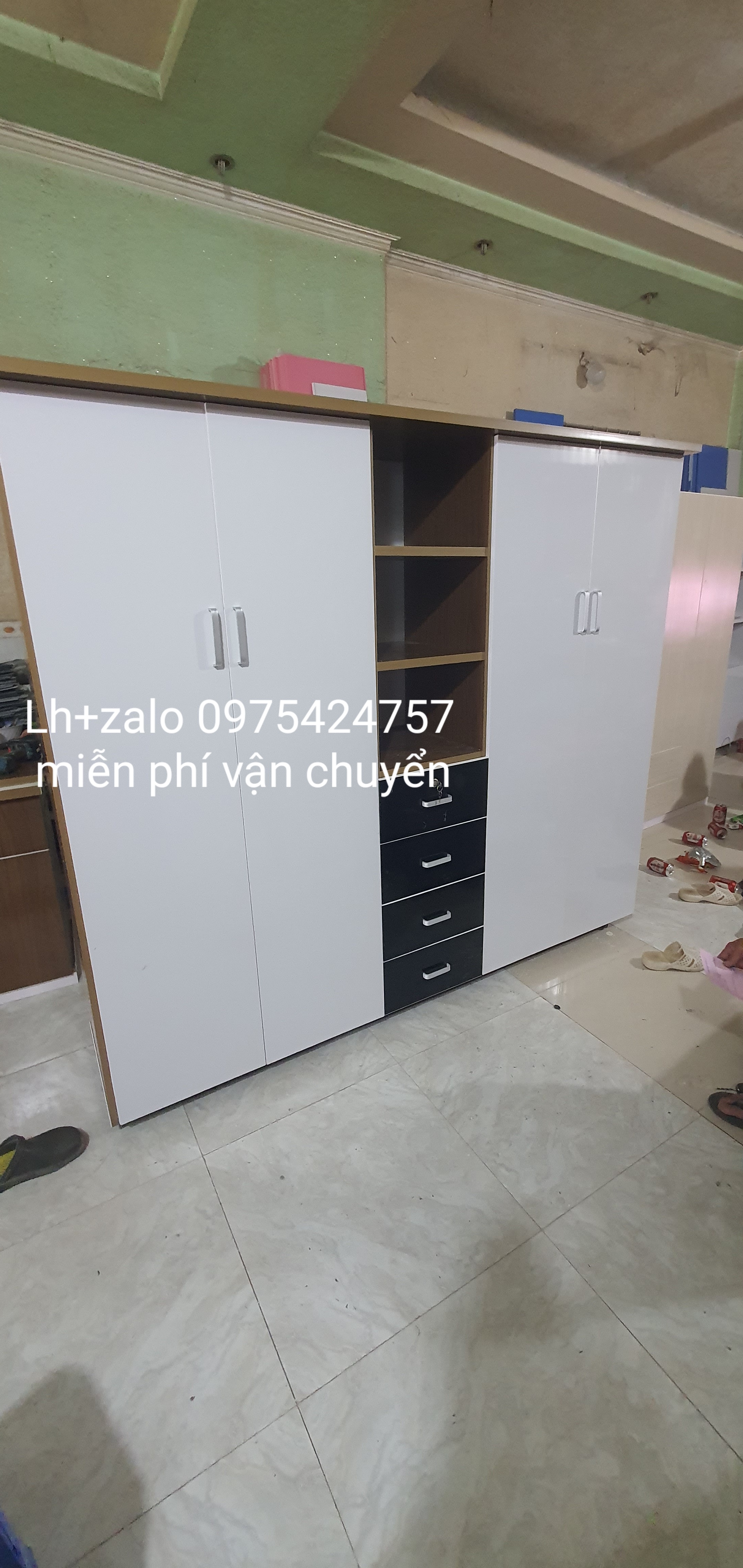 Tủ nhựa đài loan 4 cánh 1 kệ