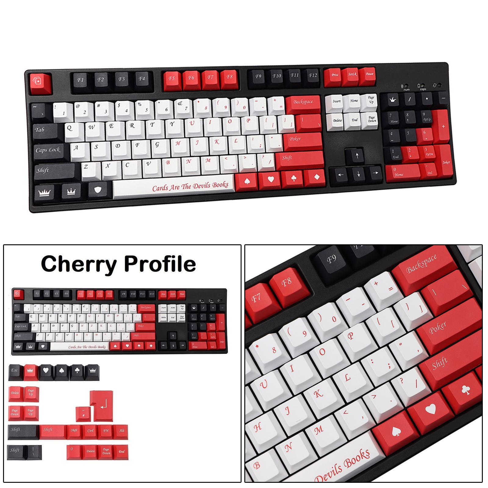 135 Keys Plastic Poker Theme Keycaps OEM Profile for Cherry 61 64 98 Keys