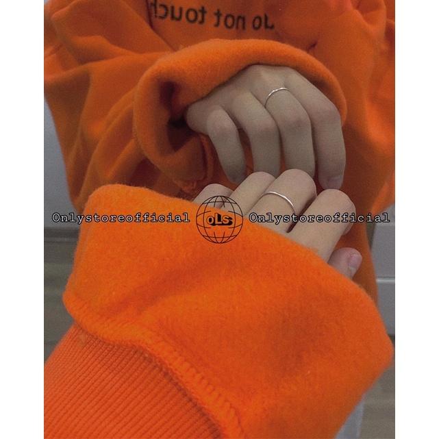 Set áo sweater cam nỉ bông chân váy 3 tầng