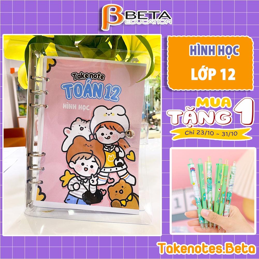 Sổ takenote HÌNH HỌC toán 12, sổ còng binder toán giúp học tốt toán 12, sổ tay ghi chép vẽ sticker, sổ lò xo A5 của BETA