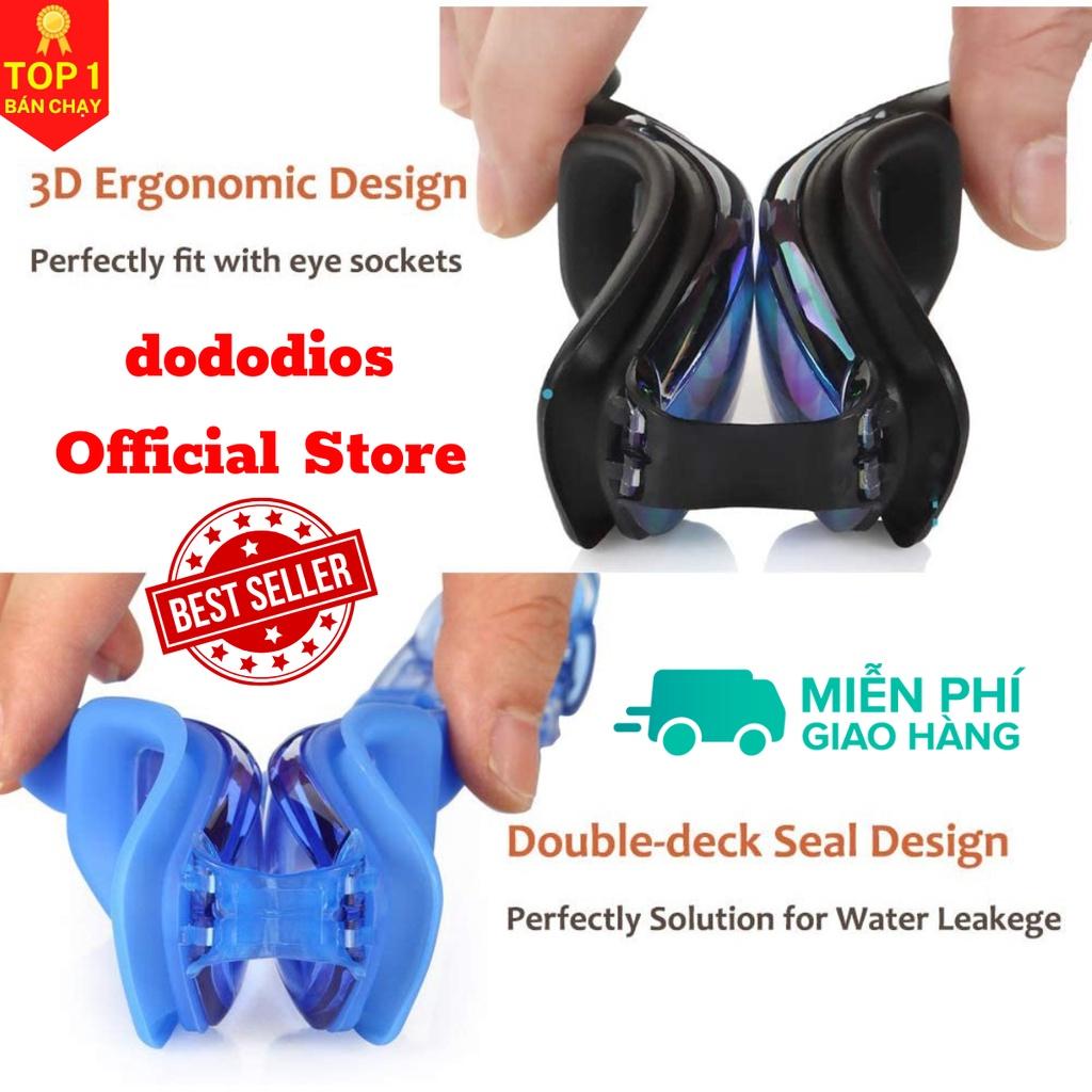 Kính bơi cận có độ (Màu Đen/Hồng) độ cận thị từ 1.5 độ đến 8.0 độ dododios mắt kính cản tia UV hạn chế sương mờ