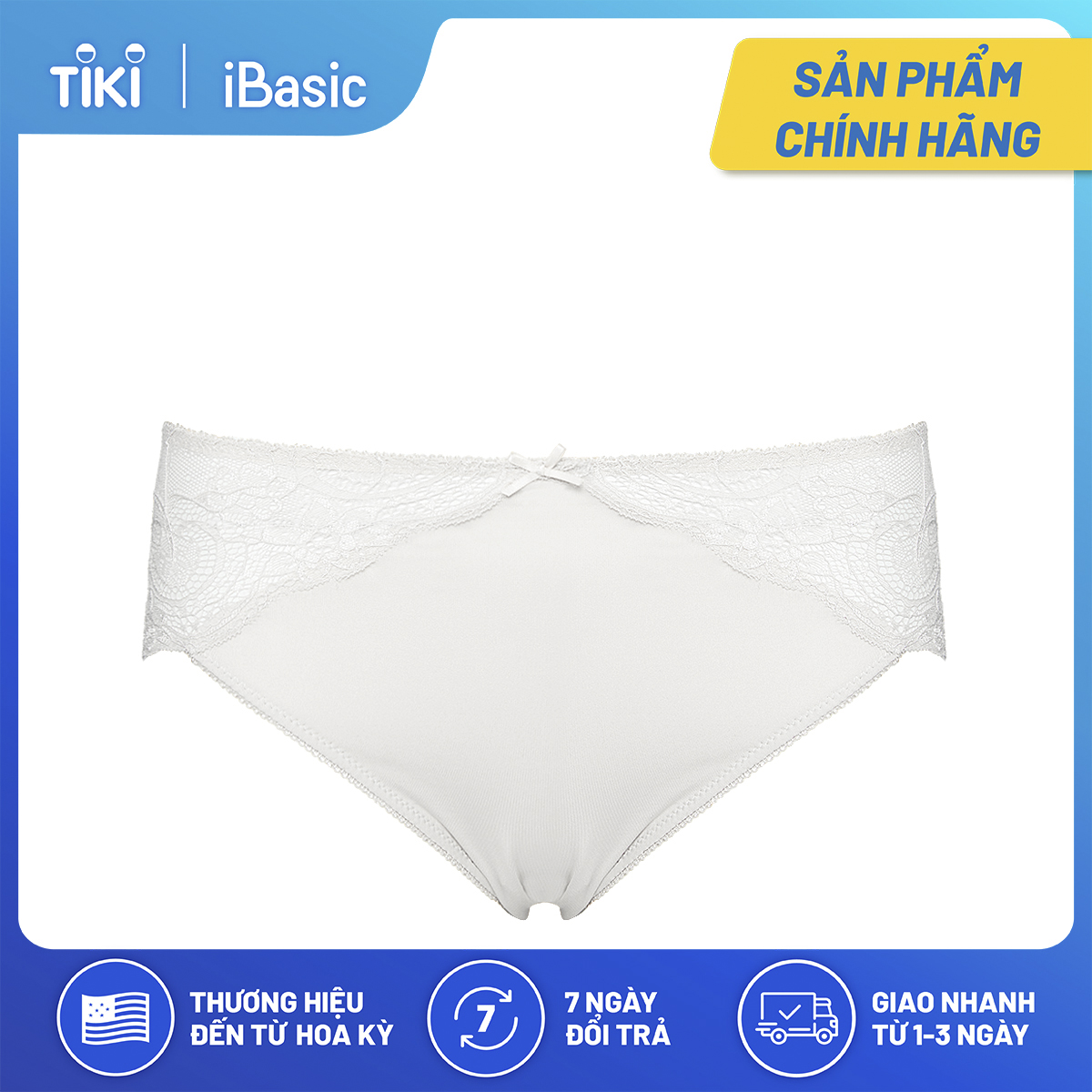Quần lót nữ lưng cao phối ren iBasic PANW121