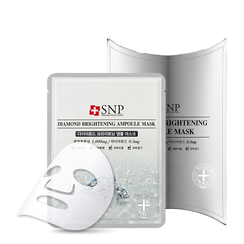 Hộp Mặt Nạ Tinh Chất Kim Cương Dưỡng Sáng Da SNP Diamond Brightening Ampoule Mask