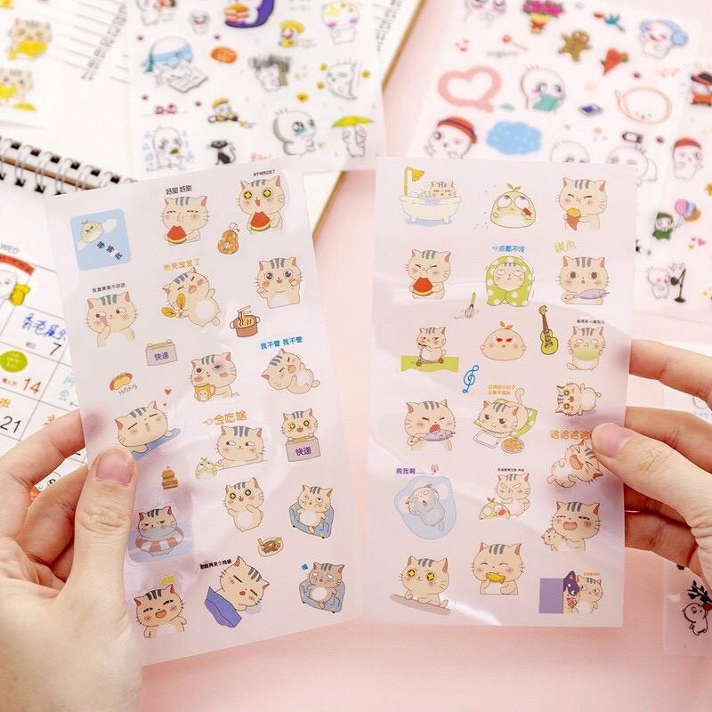 Bộ sticker cute Hình dán Miếng Dán Trang Trí Chống Thấm Nước Hình Ngộ Nghĩnh Đáng Yêu 