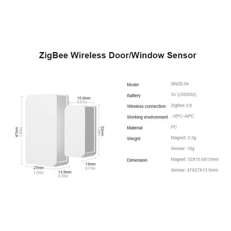 Cảm Biến Mở Cửa Má Từ Zigbee 3.0 Tuya Sonoff SNZB-04