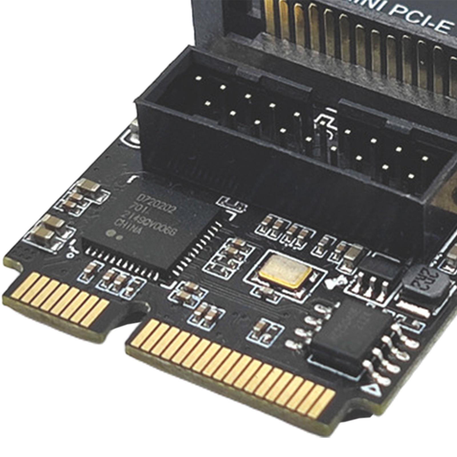 Mini PCIe to USB3.2 Gen1 19Pin Expansion Card, Professional, E to 19Pin USB3.2 Adapter Riser Board for Windows XP 7 8 10 11