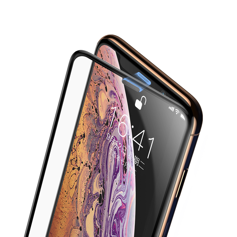 Kính cường lực 3D chống bụi, siêu bền Baseus Baseus full-screen curved tempered glass For iP X/XS 5.8inch - Hàng chính hãng