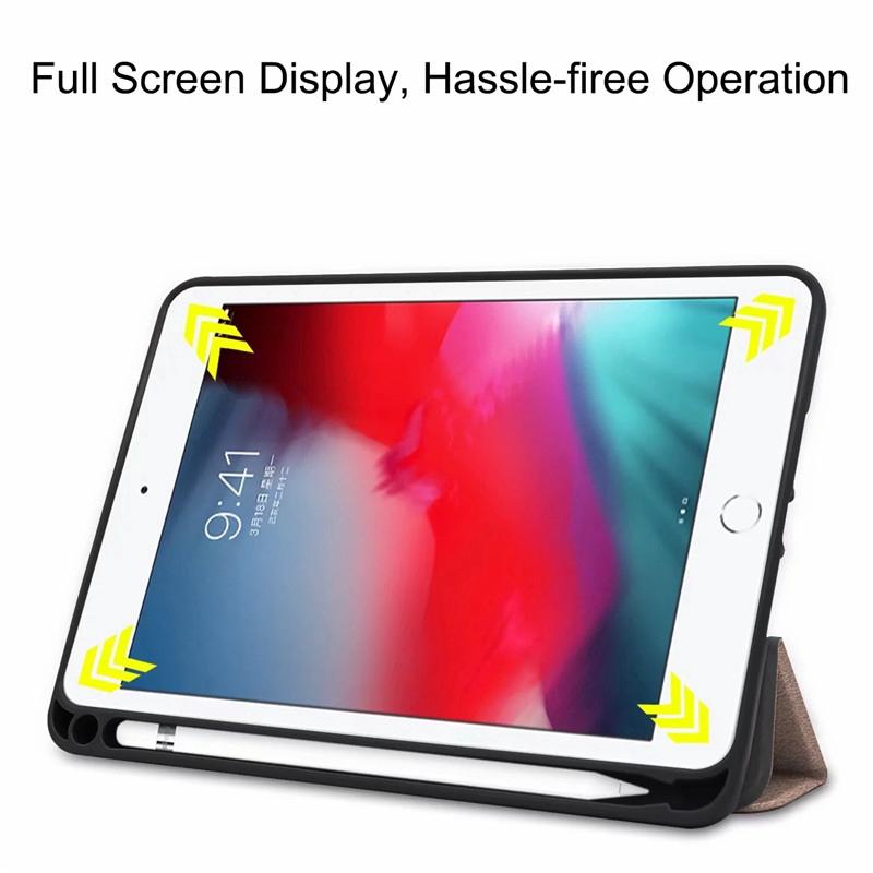 Bao da máy tính bảng nắp lật có giá đứng và ngăn đựng bút cảm ứng cho IPAD MINI 4/5