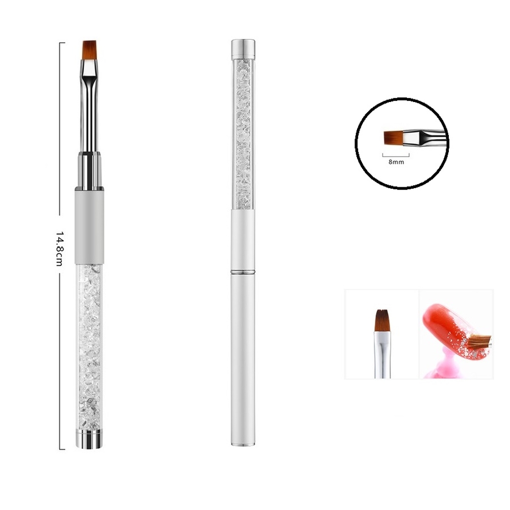 Bút Cọ Bản Cán Đá, Đồ Nghề Làm Nail Chuyên Dụng, Thiết Kế Nhỏ Gọn, Tùy Chọn Màu Trắng Hoặc Màu Đen Sang Trọng, Dụng Cụ Dễ Dùng Và Thao Tác Giúp Tiết Kiệm Thời Gian