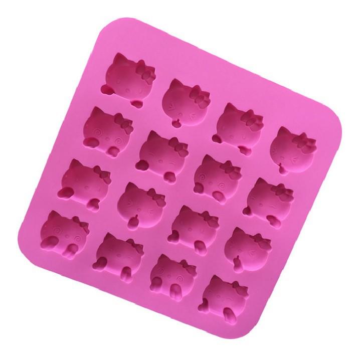 Khuôn Silicon Đổ Socola/Thạch/Đá/Kẹochipchip/Pudding Hình Kitty Cảm Xúc