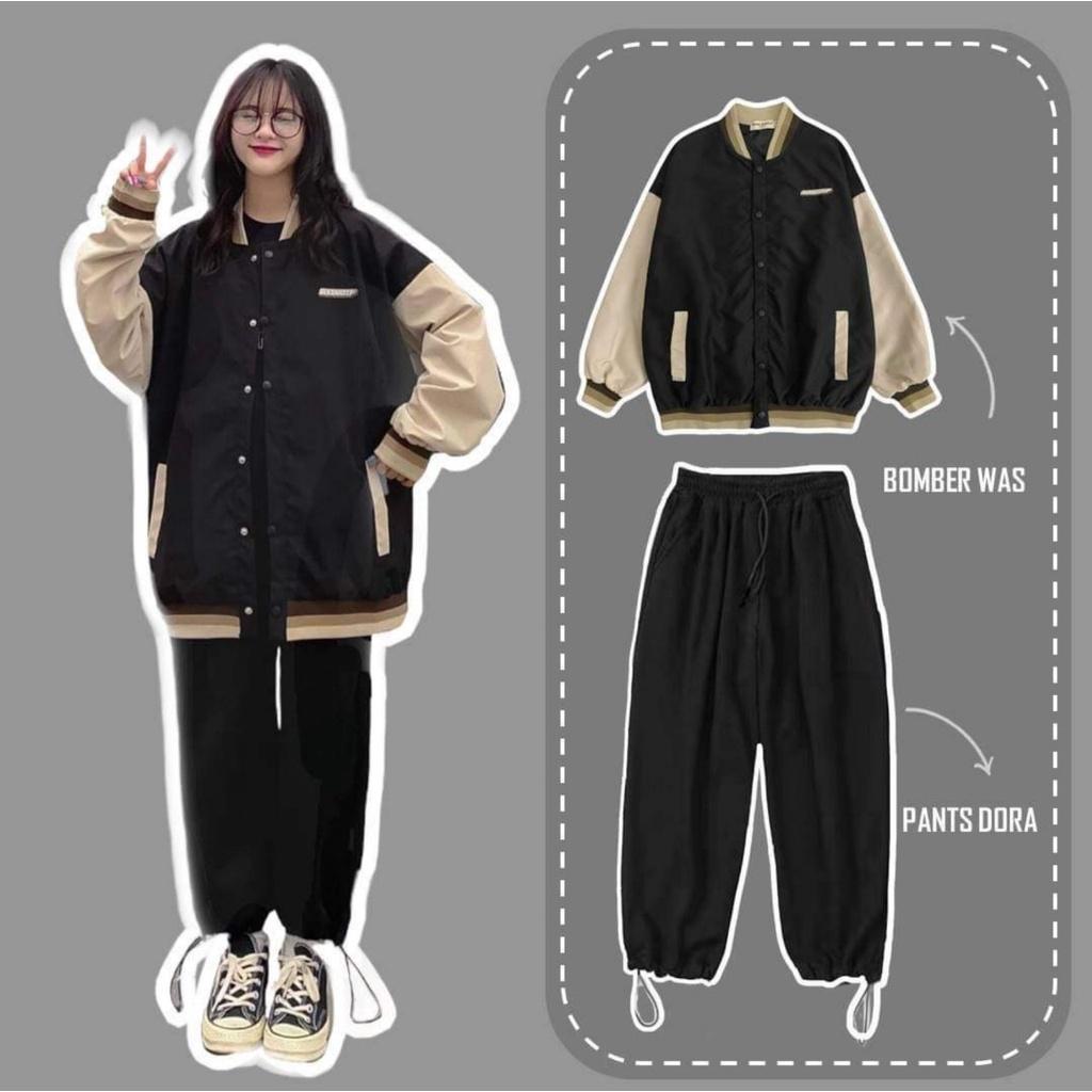 Áo Khoác Dù BOMBER WAS Form Rộng Tay Dài Ulzzang Unisex