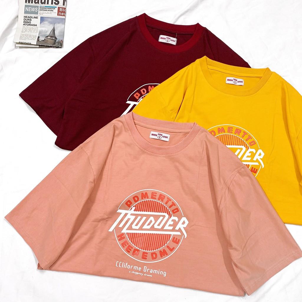 Áo thun tay lỡ THUDUER phông Unisex nam nữ tee oversize form rộng pull Ulzzang Streetwear Hàn Quốc vải mềm