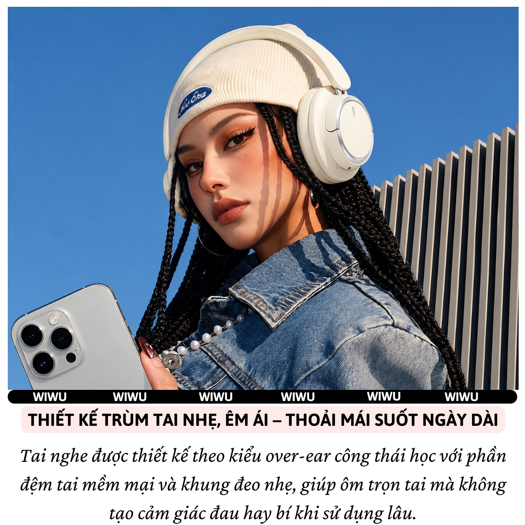 Tai Nghe chống ồn ANC Kép SilentCore Hybrid Bluetooth V6.0 không dây Hi-Res ACS WIWU Soundbasha TD-17 cho iphone ipad oppo z fold samsung - Chống Ồn Hybrid ANC, Bluetooth 6.0, Pin 50 Giờ, Âm Thanh ACS 360° - Hàng nhập khẩu