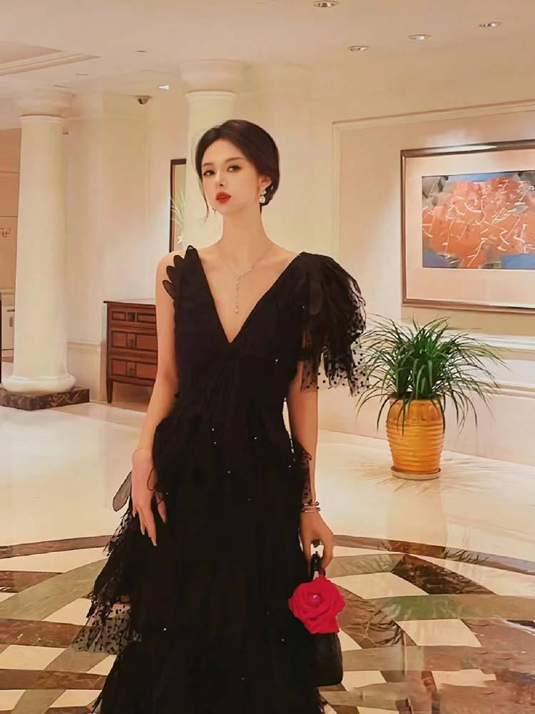 TOBE1SHOP 2023 mùa hè phụ nữ vest váy cao cấp không đều ren váy pongee váy trắng nàng tiên váy