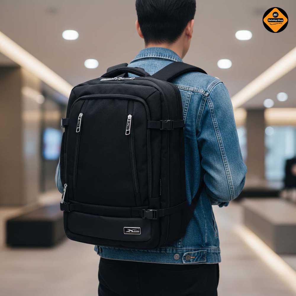 Balo du lịch cỡ lớn Leader Pro đa năng Xbags XB2010 màu đen đựng laptop 17 inch cao cấp