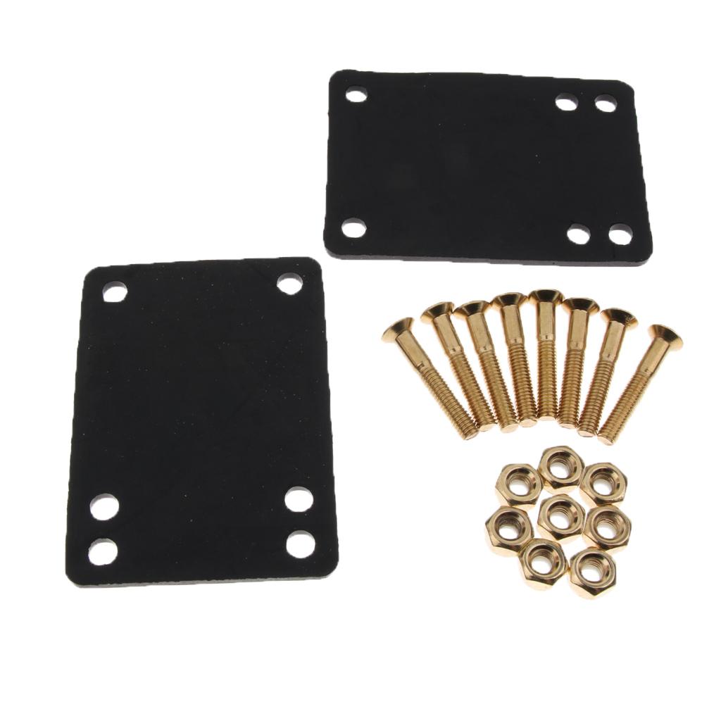 2pcs 3mm Riser Pads + 8 Sets 29mm Screws Skateboard Longboard Hardware Sets