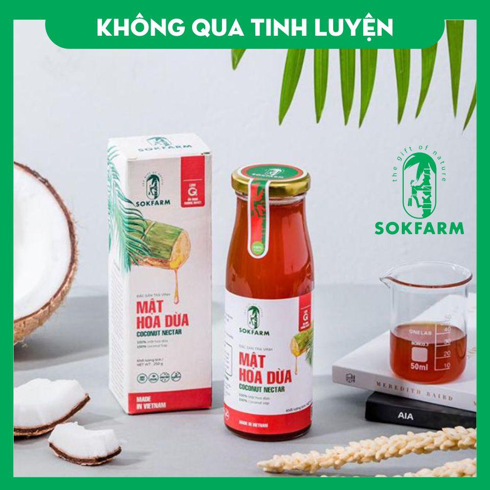 Mật Hoa Dừa - Sokfarm [250gr] - Đặc Sản Trà Vinh - Thực Phẩm Bổ Sung Chất Diện Giải - Gia Vị Cho Các Món Ăn, Sinh Tố, Nước Giải Khát - Thay Thế Đường, Mật Ong - Chứng Nhận An Toàn Vệ Sinh Thực Phẩm