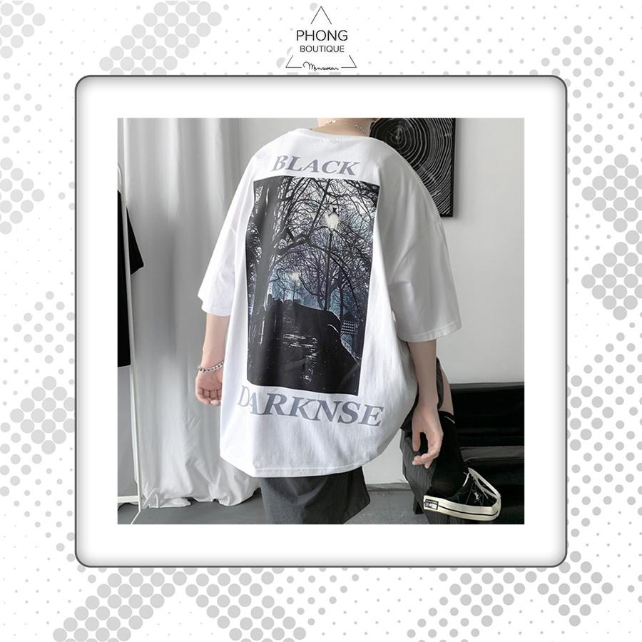 Áo thun Unisex Phong Boutique DARK SIDE phông tay lỡ nam nữ form rộng Oversize