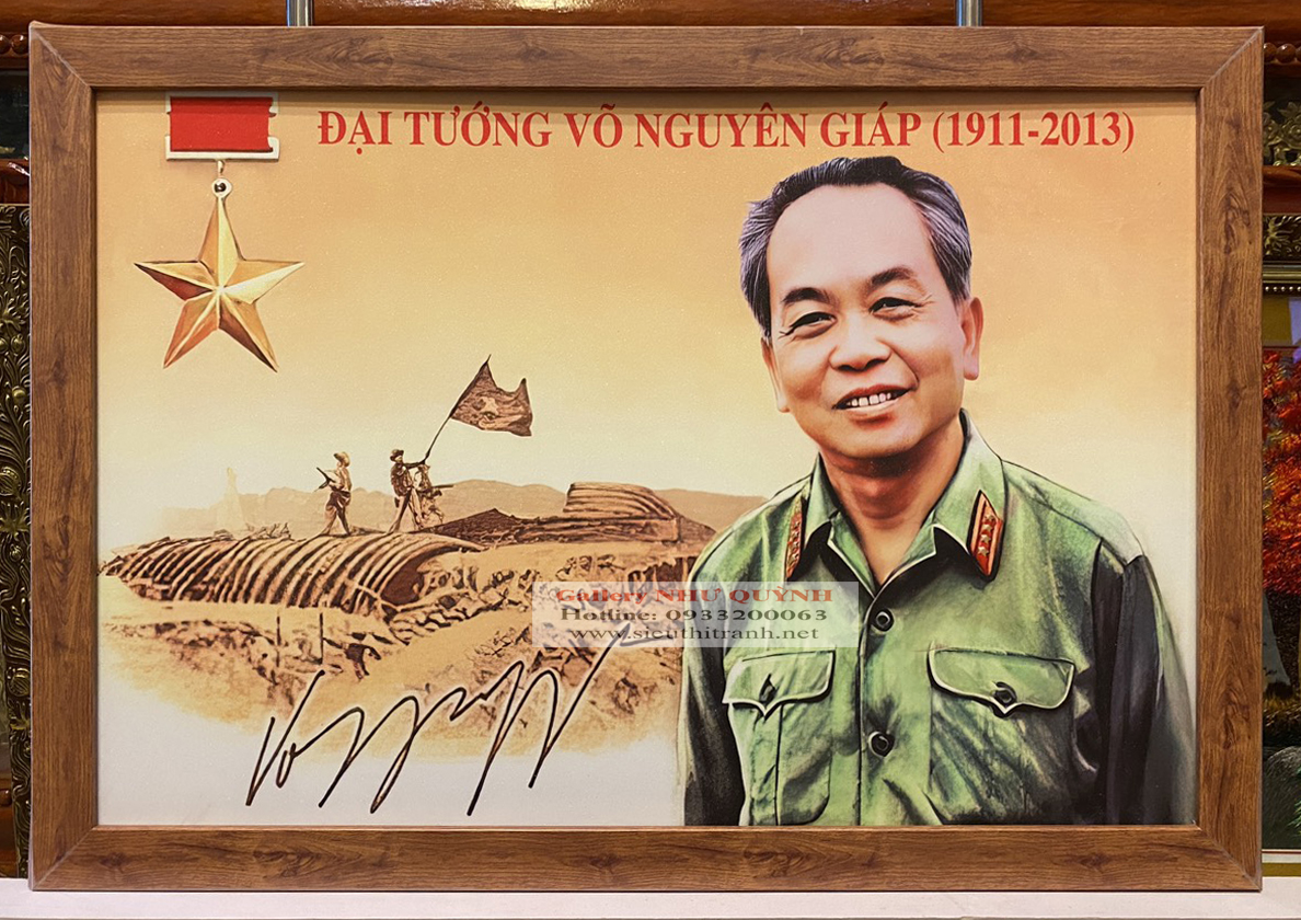 Tranh in dầu, Đại tưỡng Võ Nguyên Giáp với chiến thắng Điện Biên ( 45x65)