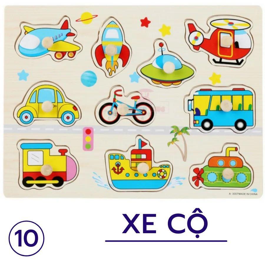 Đồ Chơi Núm Gỗ Nhiều Mẫu Đồ Chơi Bằng Gõ An Toàn Cho Bé, Bảng Ghép Hình Chữ Cái, Con Vật, Hoa Quả… - Đồ Chơi Giáo Dục