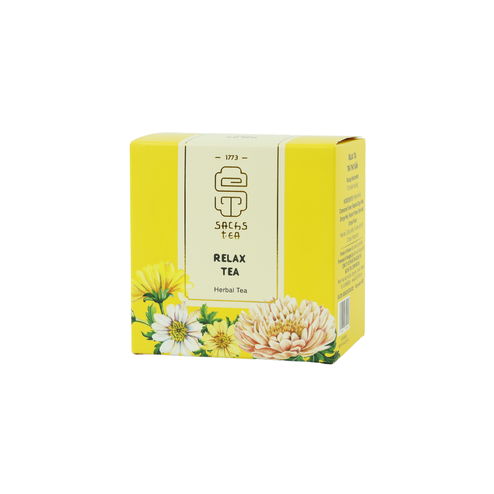 Trà thảo mộc RELAX TEA SACHS TEA 1773 thư giãn tinh thần hộp 20 gói