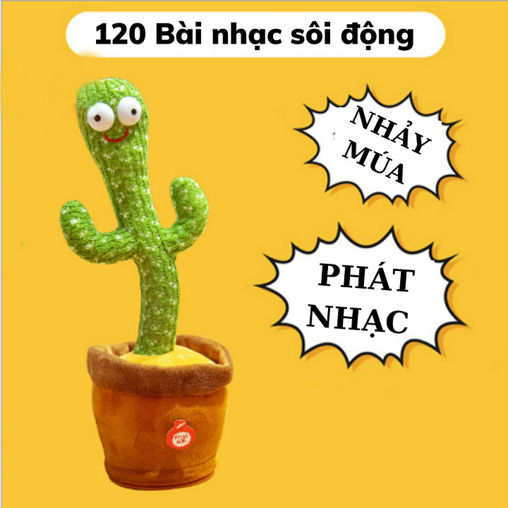 Cây Xương Rồng Sạc Điện Nhại Tiếng  Có Đèn Bắt Chước Giọng Nói  120 Bài Hát Có Bài Tiếng Việt