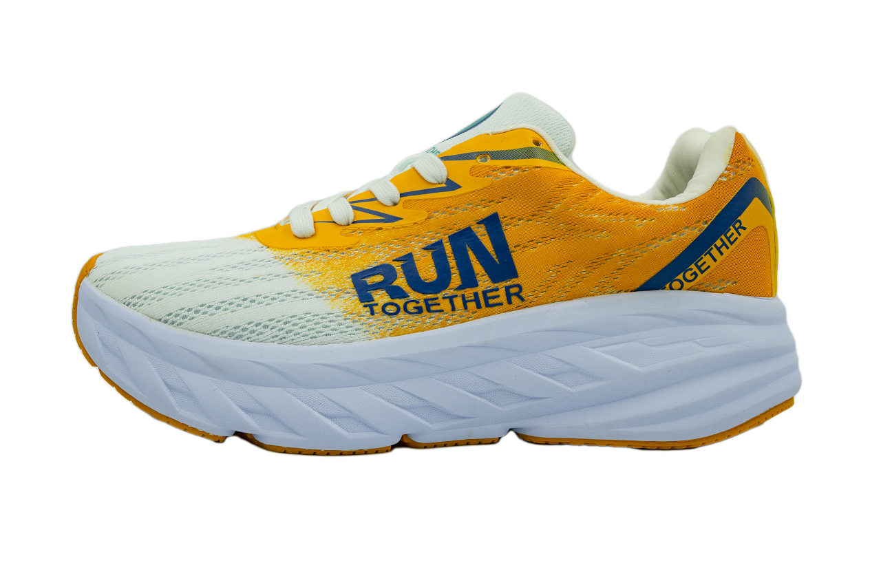 Giày thể thao chạy bộ Run Together công nghệ gắn chip thông minh - Giày sneaker màu vàng đế cao