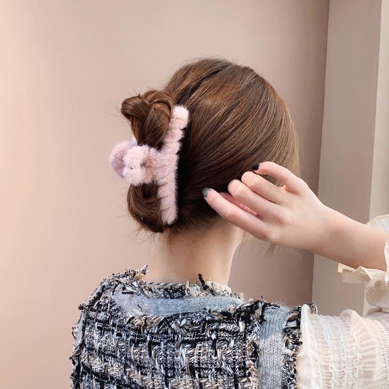 Kẹp tóc Hàn Quốc vải lông nhung sang chảnh nhiều màu sắc Emlux Jewelry Store