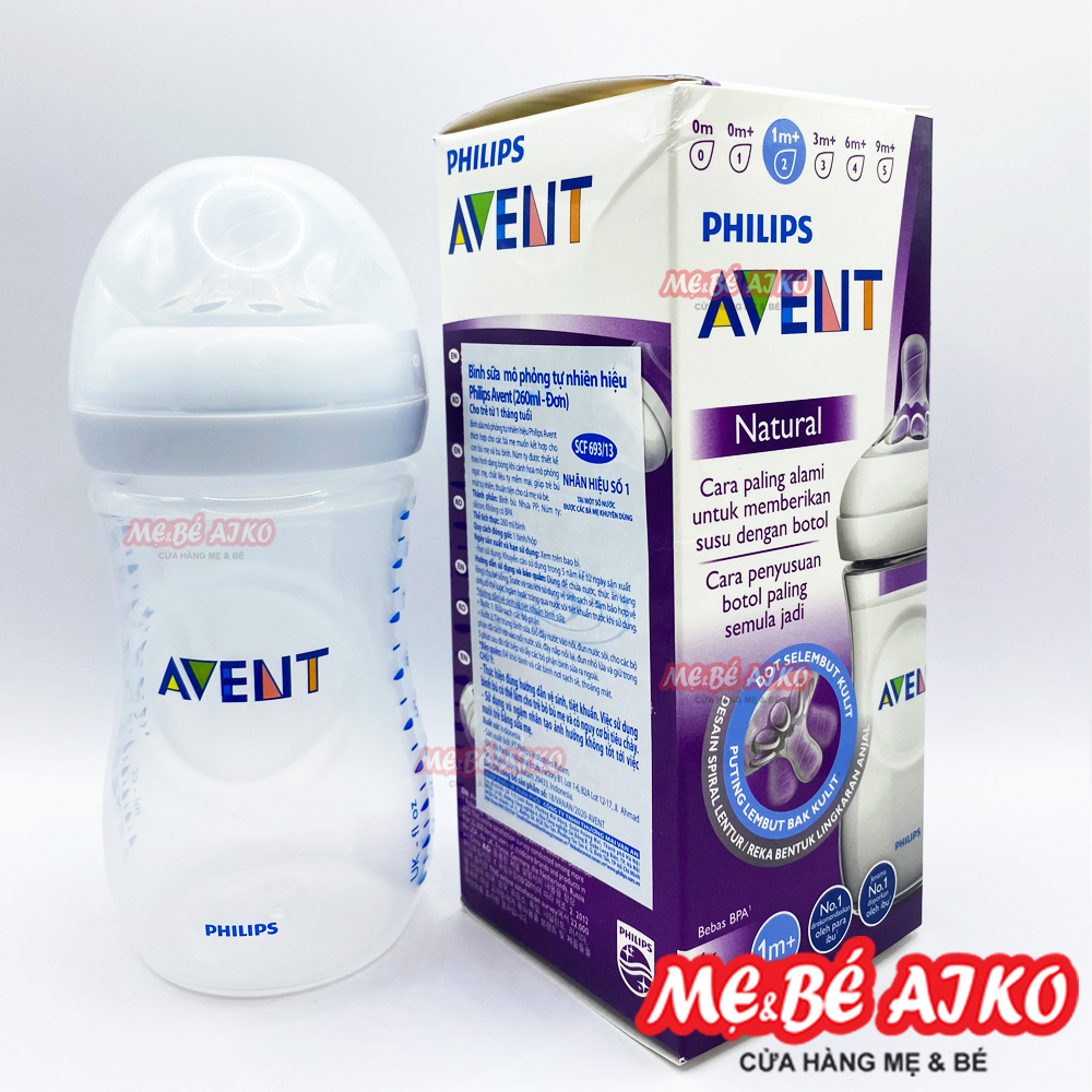 Bình Sữa Bằng Nhựa Không Có BPA Avent (260ml)