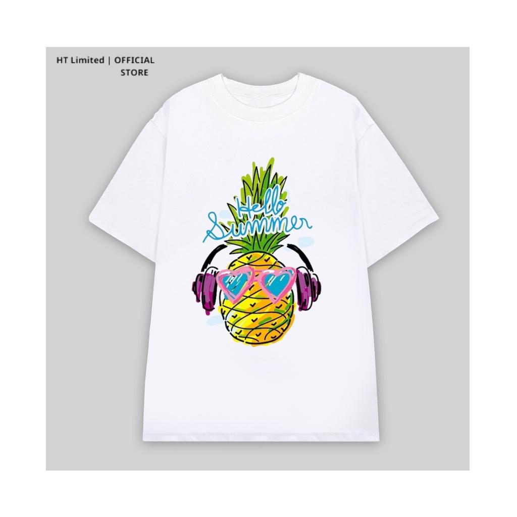 Áo thun thiết kế Unisex họa tiết pinaple summer basic local brand, Cotton Cao Cấp 100%