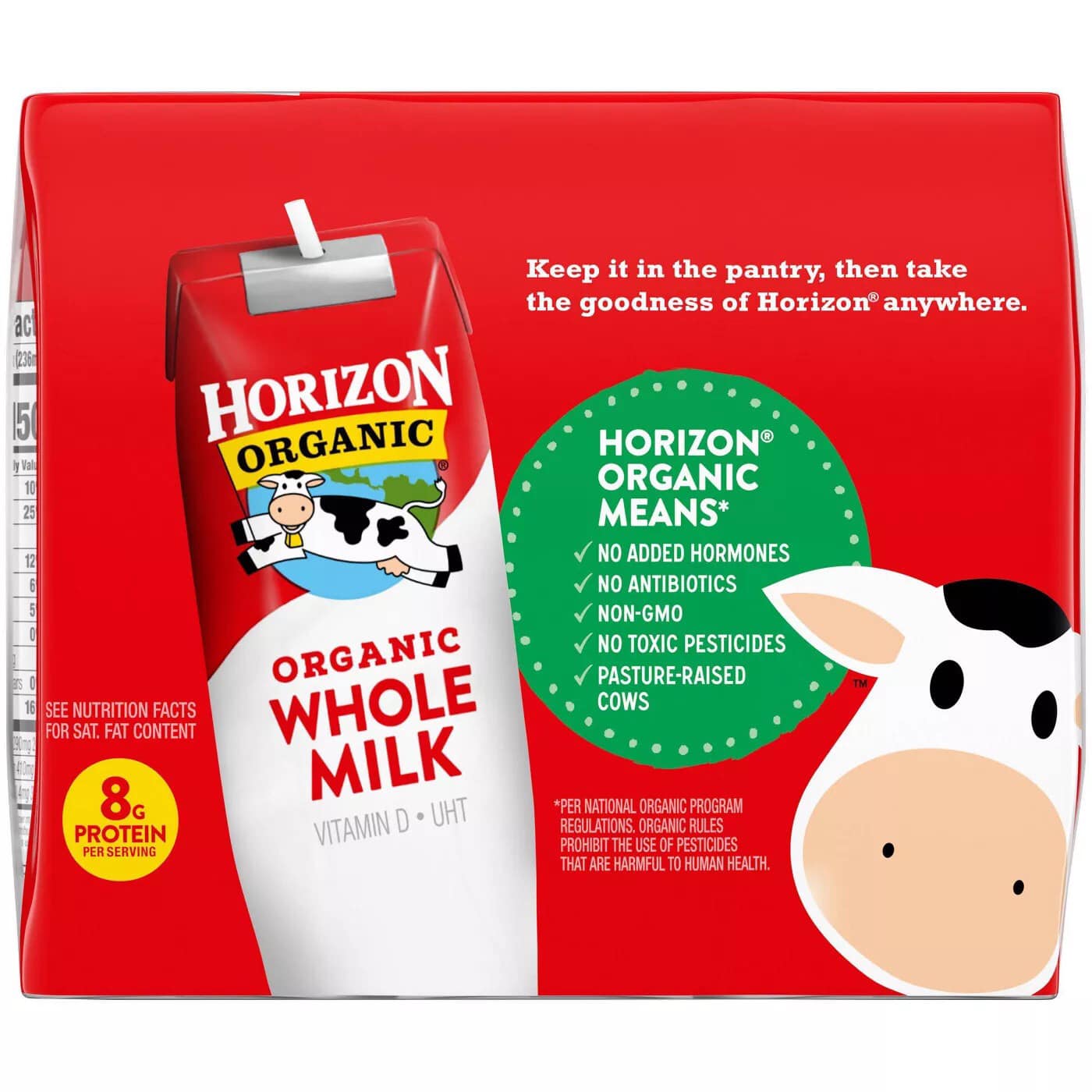 Date 30/8/2024 Thùng 12 Hộp Sữa Nước Horizon Organic Mỹ Whole Milk 236ml x 12 hộp.